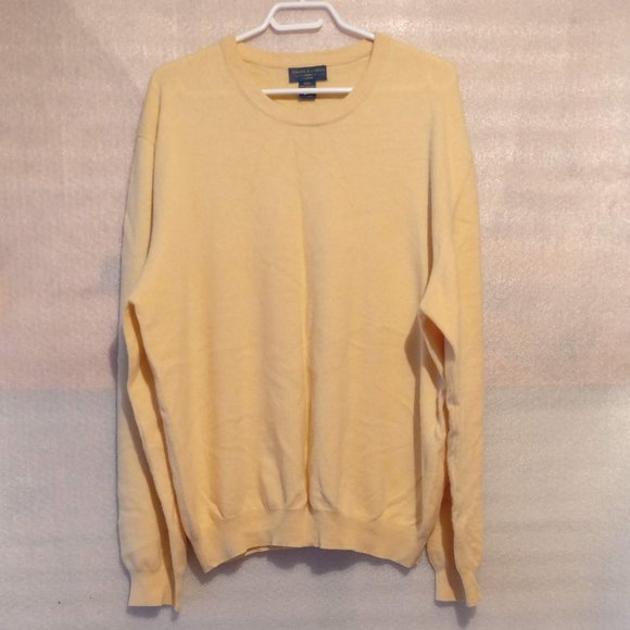 Sweetcorn Yellow Sweater, Pure Cashmere, 100% CASHMERE Ribbed Knit Sweater XXL - Picture 1 of 9